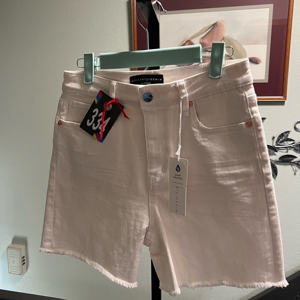 Sanctuary Women's Cream Jean Shorts #DP334